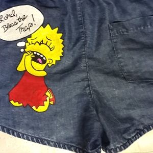 Hand-painted Lisa Simpson shorts